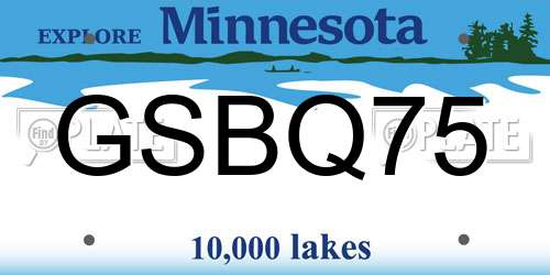 GSBQ75 Minnesota License Plate