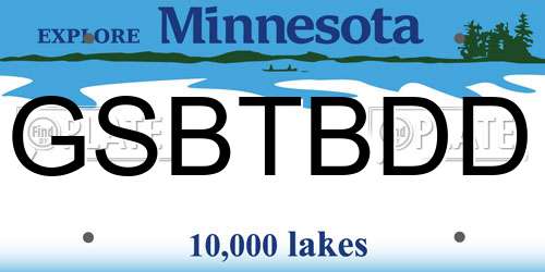 GSBTBDD Minnesota License Plate