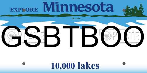 GSBTBOO Minnesota License Plate