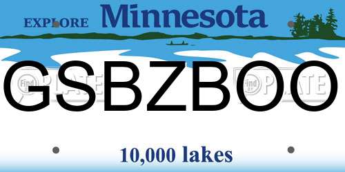 GSBZBOO Minnesota License Plate