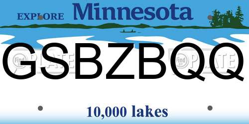 GSBZBQQ Minnesota License Plate