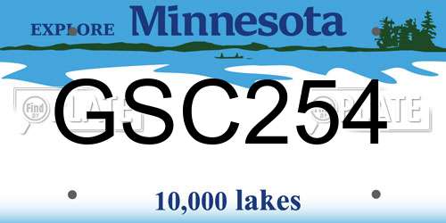 GSC254 Minnesota License Plate