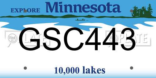 GSC443 Minnesota License Plate