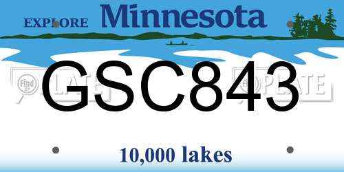 GSC843 Minnesota License Plate