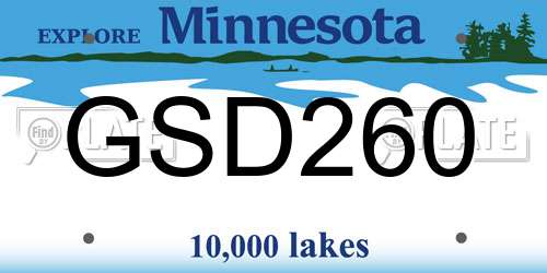 GSD260 Minnesota License Plate