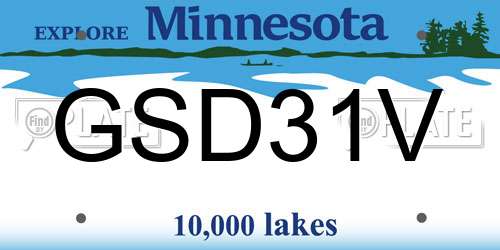 GSD31V Minnesota License Plate