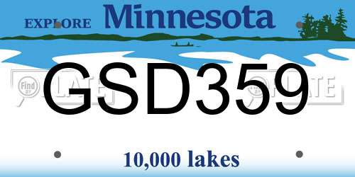 GSD359 Minnesota License Plate
