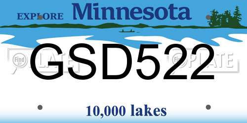 GSD522 Minnesota License Plate
