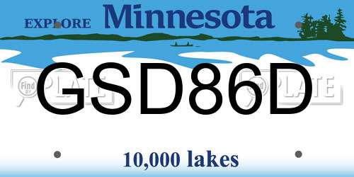 GSD86D Minnesota License Plate