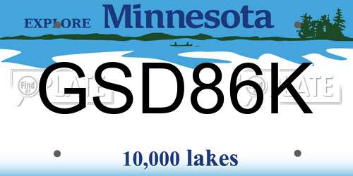 GSD86K Minnesota License Plate