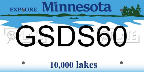 GSDS60 Minnesota License Plate