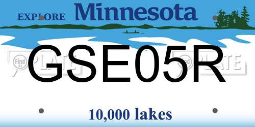 GSE05R Minnesota License Plate
