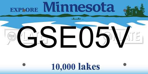 GSE05V Minnesota License Plate