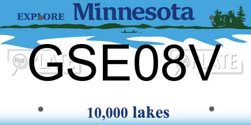 GSE08V Minnesota License Plate