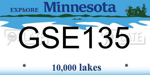 GSE135 Minnesota License Plate