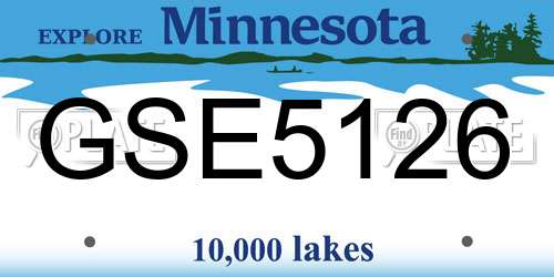 GSE5126 Minnesota License Plate
