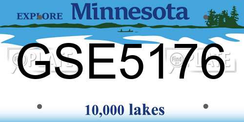 GSE5176 Minnesota License Plate