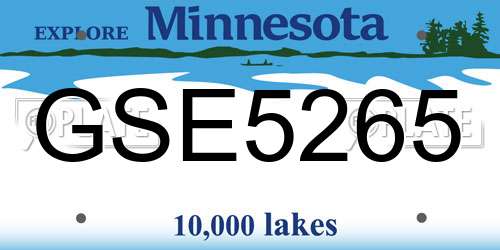 GSE5265 Minnesota License Plate
