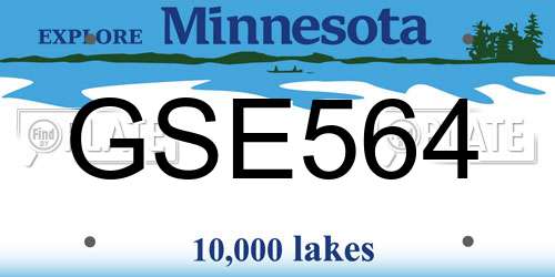 GSE564 Minnesota License Plate
