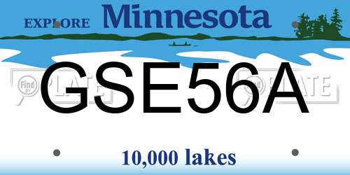 GSE56A Minnesota License Plate