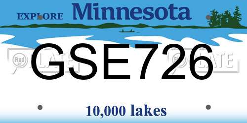 GSE726 Minnesota License Plate