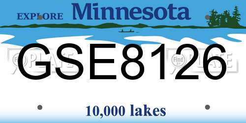 GSE8126 Minnesota License Plate