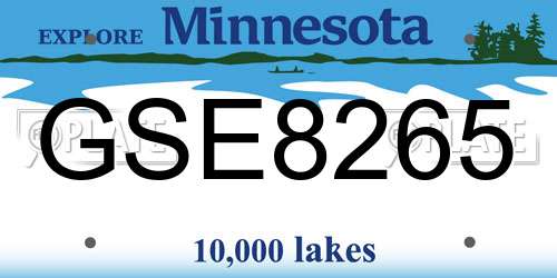 GSE8265 Minnesota License Plate