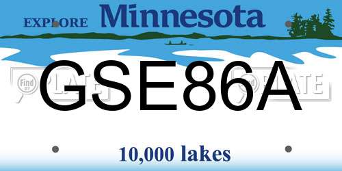 GSE86A Minnesota License Plate