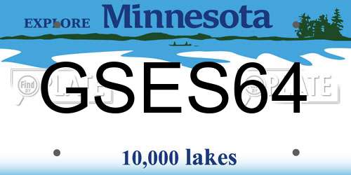 GSES64 Minnesota License Plate