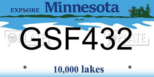 GSF432 Minnesota License Plate