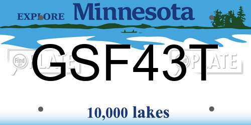 GSF43T Minnesota License Plate
