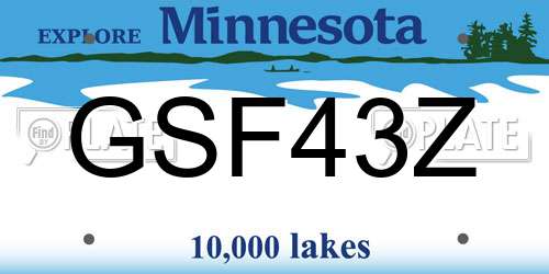 GSF43Z Minnesota License Plate