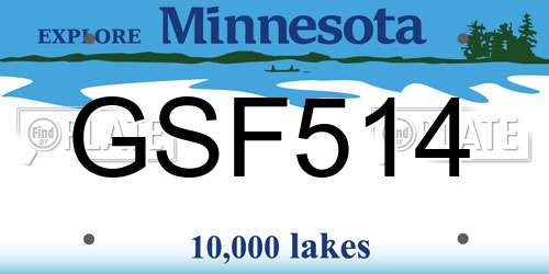 GSF514 Minnesota License Plate