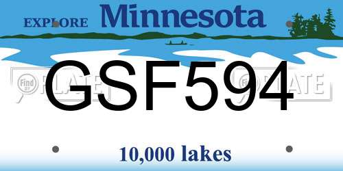 GSF594 Minnesota License Plate