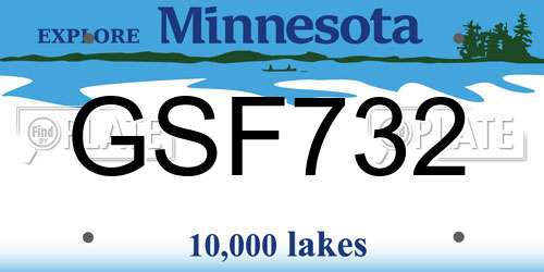 GSF732 Minnesota License Plate
