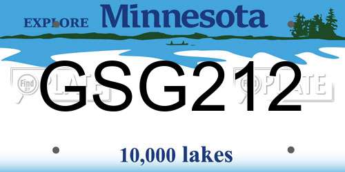 GSG212 Minnesota License Plate