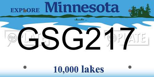 GSG217 Minnesota License Plate