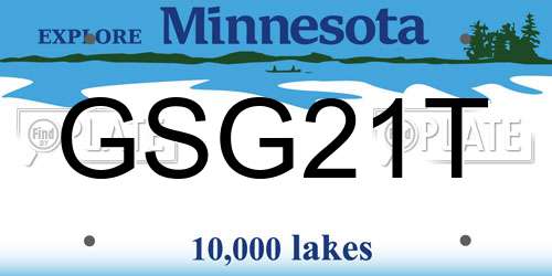 GSG21T Minnesota License Plate