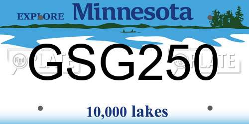 GSG250 Minnesota License Plate