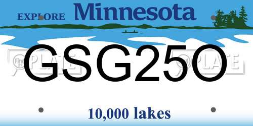 GSG25O Minnesota License Plate