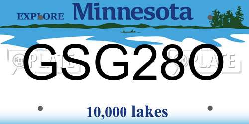 GSG28O Minnesota License Plate