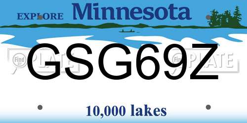 GSG69Z Minnesota License Plate