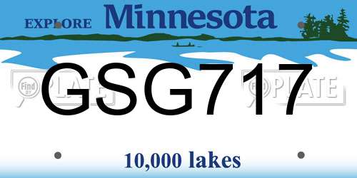 GSG717 Minnesota License Plate