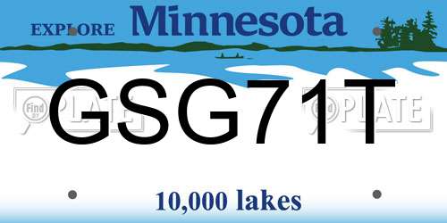 GSG71T Minnesota License Plate