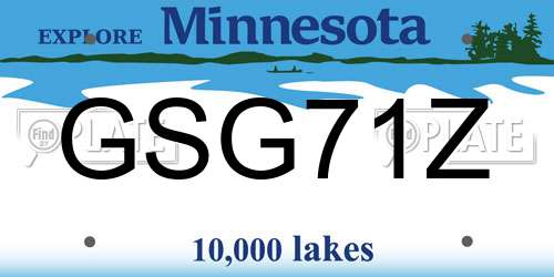 GSG71Z Minnesota License Plate
