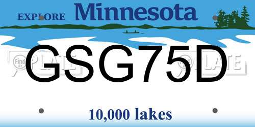 GSG75D Minnesota License Plate