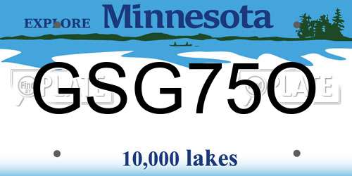 GSG75O Minnesota License Plate
