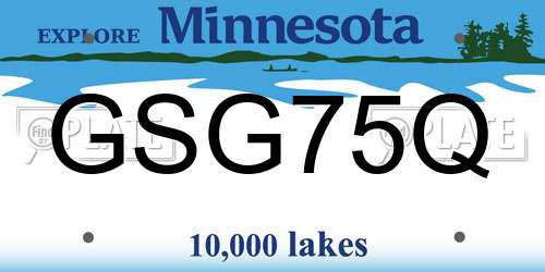 GSG75Q Minnesota License Plate