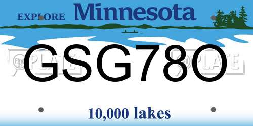 GSG78O Minnesota License Plate