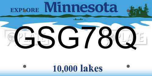 GSG78Q Minnesota License Plate
